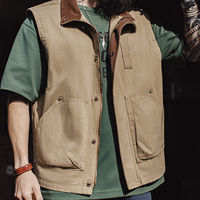 Gilet pour Homme Maden – Gilet Safari Homme Style Workwear Américain Vintage en Coton Côtelé – Gilet de Chasse Tendance Printemps 2026