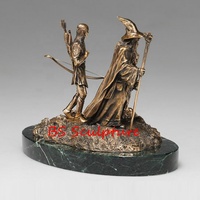 Statue de femme en bronze 'Le rêve de Clio', patine bleue, taille réelle, sculpture d'art pour la maison et le jardin