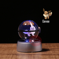 Lámpara Nocturna de Cristal K9 3D Personalizada con Diseño de Pokémon Umbreon, Regalo de Navidad