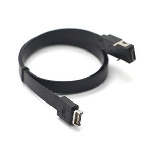 Cable plano USB 3.1 de 20 pines para panel frontal a USB-C hembra, cable de extensión para montaje en panel tipo C - Product Image 3
