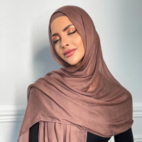 Nouvel ensemble de hijab en modal de rayonne malaisienne de qualité supérieure, teint réactif, avec sous-bonnet assorti, pour femmes, en modal de bambou tissé, type châle.