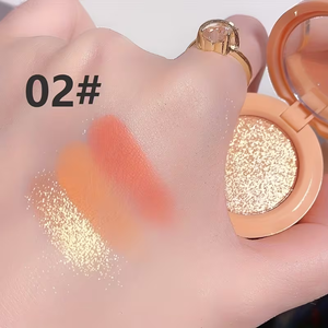 Fard Illuminante 3 in 1 per Contouring Viso, Polvere Multifunzionale Opaca e Shimmer, <span class=keywords><strong>Rosso</strong></span> Pesca, Fard Illuminante a Tre Strati - Product Image 3