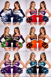 Uniforme Personalizado de Animadoras All Star, Top Corto sin Mangas <span class=keywords><strong>Azul</strong></span> y Rojo con Falda Plisada, <span class=keywords><strong>Disfraz</strong></span> de Animadoras con Pompones - Product Image 4