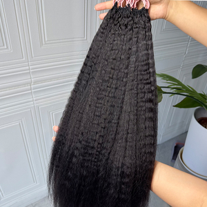 Honest Hair Factory Factory Direct Vietnamese Kinky Straight Feather Crochet Virgin Human Hair Extensions <b>Machine</b> Double Weft - Product Image 1