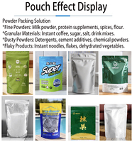 Machine de remplissage automatique haute précision pour sachets Doypack en plastique/papier avec fermeture éclair, pour 100g de protéines, café, cosmétiques, poudre de matcha