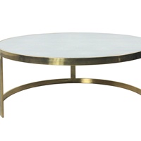 Table basse ronde moderne en fer forgé de style nordique, finition chrome, or, argent, pour salon