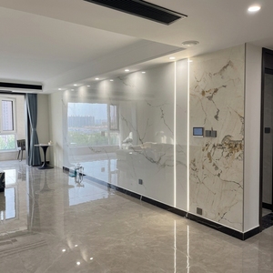 Panneau <span class=keywords><strong>mural</strong></span> en PVC marbré moderne de luxe, or, cristal de carbone, imperméable, ignifuge, isolation thermique, hôpital, villa, commerce, hôtel, hall - Product Image 2