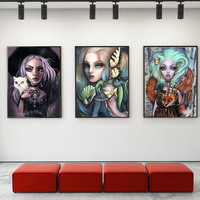 Peinture Diamant Art Dessin Animé Bad Girl Résine Perles Carrées Complètes Mosaïque Faite à la Main Décoration Loisirs à Domicile ASF2128