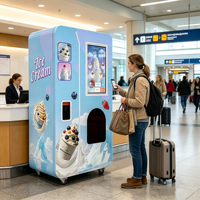 Distributeur automatique de crèmes glacées sans personnel, distributeur de glaces molles entièrement automatique, écran de 27 pouces, paiement pour les espaces publics
