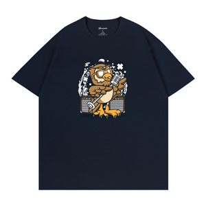 Camiseta de Manga Corta para Mujer, Color Azul Oscuro, Corte Regular, 100% Algodón Jersey, Transpirable, Q222 - Product Image 5