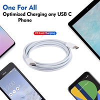 100% Cable USB TPE Original de 3 pies tipo C a tipo C carga rápida de 20W PD y transferencia rápida de datos para teléfonos móviles tabletas computadoras
