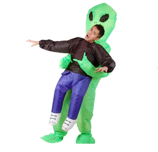 ग्रीन विदेशी हेलोवीन पार्टी मजेदार पोशाक वयस्कों के लिए Inflatable पीवीसी वेशभूषा