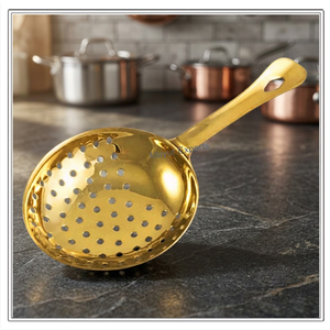 Stainless Steel Eco-Friendly <b>Bar</b> <b>Tool</b> Julep Strainer with Gold/Brass Finish - Product Image 2