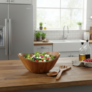 Tigela Grande de Madeira de Acácia de 12 Polegadas 2026, Conjunto de Tigelas de Madeira para Salada com Utensílios - Product Image 6