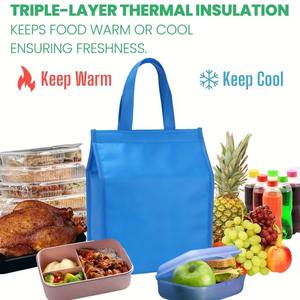 Bolsa Térmica para Almuerzo con Logotipo Personalizado, Bolsa de Picnic Pequeña y Portátil, Bolsa Refrigerante Reutilizable para Comida y Bebida - Product Image 3