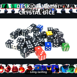 Dados de Acrílico Transparente de 16 mm, Teñidos a Mano con Efecto Arcoíris, Bordes Redondeados, Cuadrados, Duraderos y Numerados para Juegos de Mesa - Product Image 3