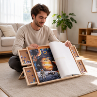 Table de puzzle en bois pliable personnalisable avec 6 tiroirs et couvercle pour le rangement et le tri des puzzles pour adultes