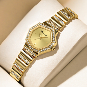 Montre à quartz pour femme, bracelet en acier inoxydable, cadran en cristal, montre-bracelet élégante et décontractée - Product Image 4