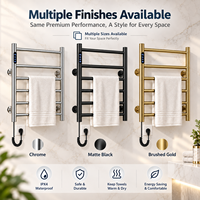 Sèche-serviettes électrique chauffant en fibre de carbone noire avec écran LCD et contrôle intelligent pour salle de bain d'hôtel - Vente en gros