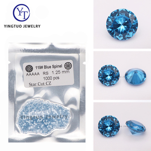 Precio al por mayor 120 # Espinela sintética azul Corte redondo Piedras preciosas sueltas para la fabricación de joyas - Product Image 2