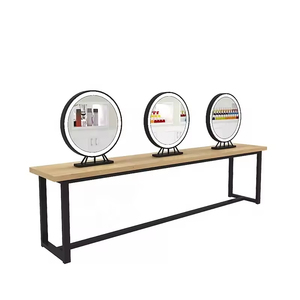 Équipement et mobilier de salon de beauté, stations de barbier double face, miroir de <span class=keywords><strong>coiffure</strong></span> avec lumières - Product Image 2