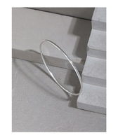 925 Silver Solid Bangle Silver VIANRLA 925 Sterling Silver 2.2mm Thickness Solid Bangle In Rhodium Plated