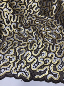 Tissu Organza Traditionnel Africain en Gros, Tissu ASO EBI pour Mariage et Fête, Tissu à Paillettes Coupées à la Main - Product Image 6