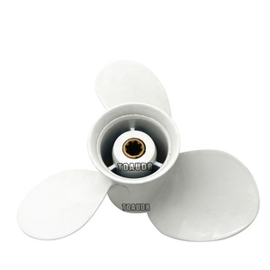 Cánh quạt 683-45945-00-EL 9 1/4X9-J cho máy động cơ thuyền Yamaha <span class=keywords><strong>2</strong></span> thì 9.9HP 15HP, màu trắng, 3 lá, 8 răng then, xoay thuận chiều kim đồng hồ - Product Image 3