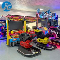 Simulateur de jeu de motos de course automobile de luxe Arcade à pièces pour l'amusement intérieur