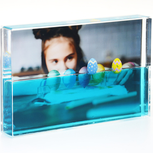 Marco de fotos acrílico flotante 3D con estrella de mar líquida azul 4x6 para interior de barco, venta al por mayor - Product Image 5
