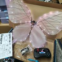 Drone papillon RC réaliste à ailes battantes, LED, en tissu métallique, pour décoration de scène de mariage de luxe, livraison rapide, décoration d'événements