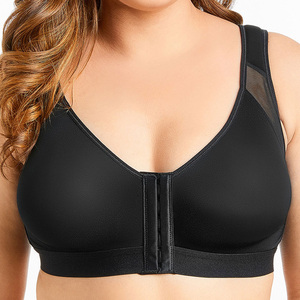 Trước Đóng Cộng Với Kích Thước Wirefree <span class=keywords><strong>Bra</strong></span> Breathable Full Cleavage Cup Trở Lại Hỗ Trợ Điều Dưỡng Áo Ngực Mềm - Product Image 3
