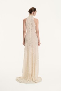 Vestidos de Noche de Lujo al por Mayor, Suministro ODM, Vestido Largo LILIAN con Cuello Halter, Elegante, Sin Mangas, Largo hasta el Suelo, Vestidos Casuales - Product Image 3