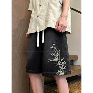 กางเกงยีนส์แฟชั่นขาดระบายอากาศสำหรับผู้ชายกางเกงขาสั้นผ้ายีนส์แบบลำลอง - Product Image 6