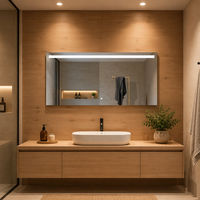 E104H60120 Miroir de salle de bain mural en aluminium avec lentilles de toilette 60*12060*120