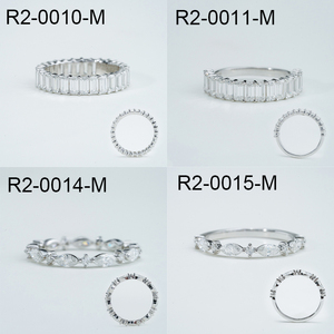 Half Eternity 2*4mm <strong>Emerald</strong> Cut D VVS1 Moissanite S925 Sterling <strong>Silver</strong> <strong>Ring</strong> Ready to Ship - Product Image 2