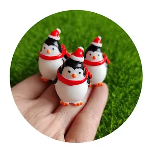 100 Uds animales en miniatura pingüinos adornos lindos 3D Navidad pingüinos hadas jardín paisaje figuritas para decoración del hogar al aire libre