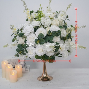 DKB - Bola de Flores de Rosa Artificial de Seda Blanca 5D de Lujo y Alta Calidad, 50 cm, Centros de Mesa y Decoraciones para Bodas - Product Image 3
