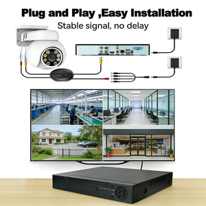 ชุดกล้องวงจรปิด 5MP ระบบอนาล็อก พร้อมเครื่องบันทึก DVR, กล้องมองกลางคืนแบบมีสี, ระบบสาย AHD CVI <span class=keywords><strong>TVI</strong></span> สำหรับภายนอกอาคาร, บันทึกภาพได้ตลอด 24 ชั่วโมง พร้อมฮาร์ดดิสก์ XVR - Product Image 2