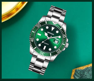 Reloj de Cuarzo SANDA 1099 para Hombre, Estilo Green Water Ghost, con Calendario Simple, Resistente al Agua 30M, Reloj de Pulsera Ejecutivo - Product Image 2