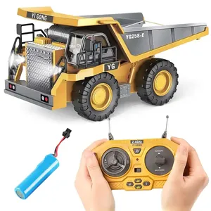 Penjualan terlaris 2.4ghz Diecast paduan Dump Truck Toy1/24 9 Channel Rc Dump Remote Control truk mainan