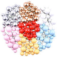 Boules en mousse de tailles variées (2 cm, 2,5 cm, 3 cm, 4 cm) avec paillettes, pour décorations de gâteaux, boules brillantes et scintillantes, fournitures de décoration de gâteaux