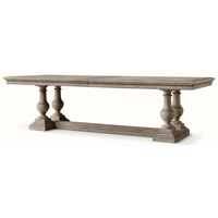 Table à manger en chêne massif américain |   Bureau rectangulaire vintage vieilli / Table de conférence en bois massif à bord naturel |   Personnalisable