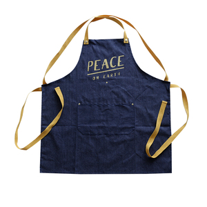 Ajustable al por mayor Hotel restaurante Bistro cocina trabajando moda vaquera barbacoa liso <span class=keywords><strong>de</strong></span> algodón Jean azul <span class=keywords><strong>delantal</strong></span> - Product Image 1
