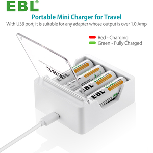 EBL 4 khe cắm di động mới thông minh AA Ni-MH NI-CD sạc pin với <span class=keywords><strong>USB</strong></span> - Product Image 4