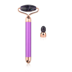 Amazon Chaud Électrique <span class=keywords><strong>Vibrant</strong></span> <span class=keywords><strong>Masseur</strong></span> Jade Rouleau 2 en 1 Rose Quartz Outils Faciaux - Product Image 6