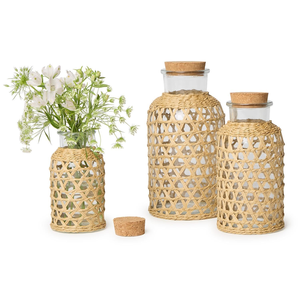 Recipiente de Vidrio Transparente Hermético para Almacenamiento de Alimentos, Frasco para Galletas con Tapa de Bambú - Product Image 3