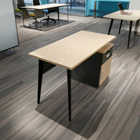 Bureau en bois, table de bureau, table pour espace ouvert, table pour personnel, meubles de bureau, bureau moderne avec structure métallique, bureau ergonomique modulaire