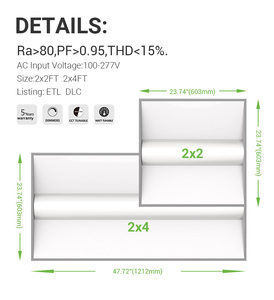 Giá tốt nhất/<span class=keywords><strong>UL</strong></span>/ETL/<span class=keywords><strong>DLC</strong></span>- 130m/W có thể điều chỉnh dẫn <span class=keywords><strong>troffer</strong></span> ánh sáng 30W 35W 40W 50W 2x4 <span class=keywords><strong>troffer</strong></span> Bảng điều chỉnh dẫn ánh sáng - Product Image 5