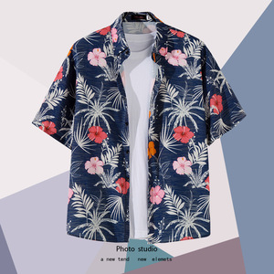 เสื้อฮาวายผ้าโพลีเอสเตอร์ระบายอากาศได้ดีชุดคู่แฟชั่นเสื้อฮาวาย100% ออกแบบได้ตามต้องการแบบมืออาชีพ